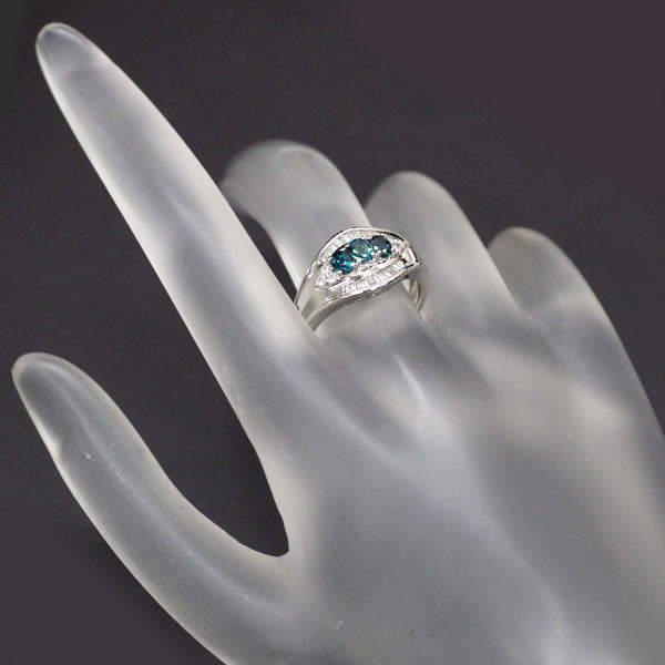 Rare Pt900 Alexandrite Diamond Ring 0.68ct D0.34ct 