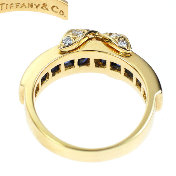 Tiffany K18YG Diamond Sapphire Ring Signature 