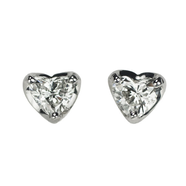 Vendome Aoyama Pt950/Pt900 Heart Shape Cut Diamond Earrings 0.30ct Stud 