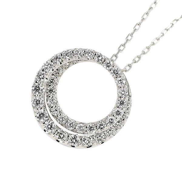 Ponte Vecchio Pt999/Pt850 Diamond Pendant Necklace 0.19ct 