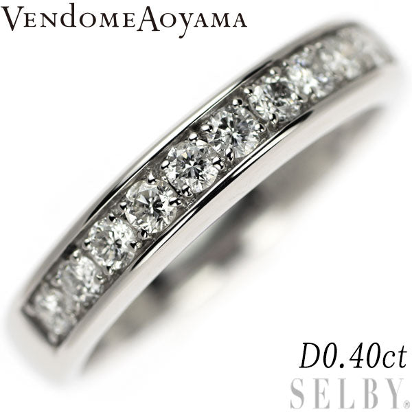 Vendome Aoyama Pt950 Diamond Ring 0.40ct Half Eternity 