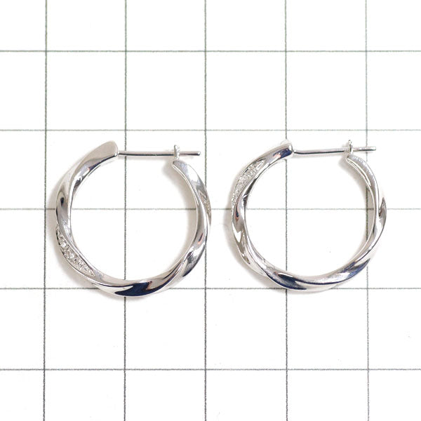 Vendome Aoyama K18WG Diamond Hoop Earrings 