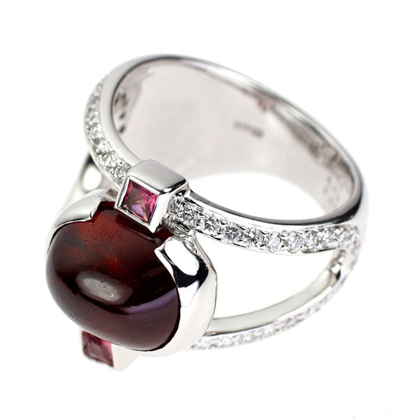 Ayako Yoshida K18WG Spessartine Garnet Pink Tourmaline Diamond Ring 8.23ct T0.20ct D0.60ct 