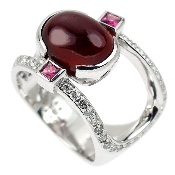 Ayako Yoshida K18WG Spessartine Garnet Pink Tourmaline Diamond Ring 8.23ct T0.20ct D0.60ct 