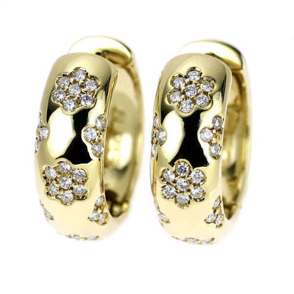 Ponte Vecchio K18YG/WG Diamond Earrings 0.76ct Hoop Flower 