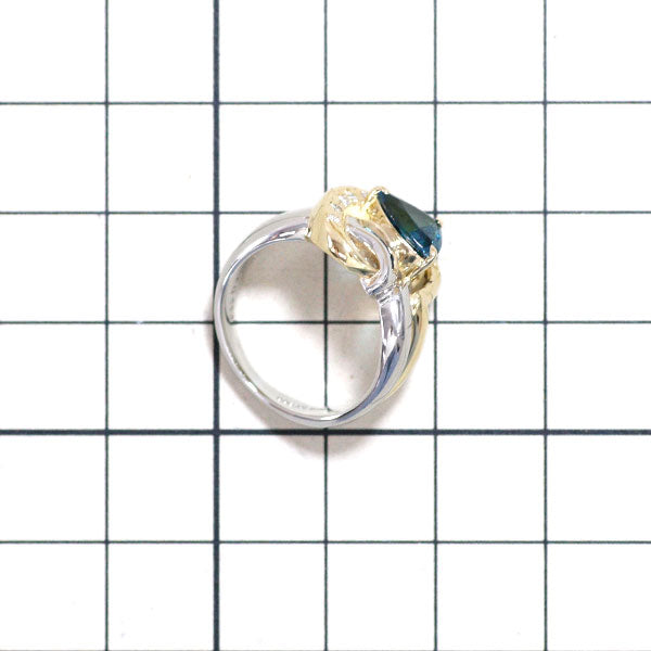 K18YG/Pt900 インディコライトトルマリン ダイヤモンド リング 0.83ct D0.10ct