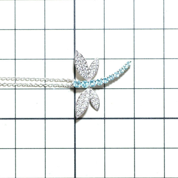 Rare K18WG Paraiba Tourmaline Diamond Pendant Necklace 0.37ct D0.28ct Dragonfly 