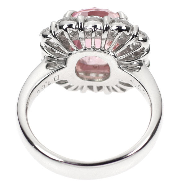 Pt900 Padparadscha Sapphire Diamond Ring 4.67ct D1.60ct 