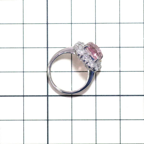 Pt900 Padparadscha Sapphire Diamond Ring 4.67ct D1.60ct 