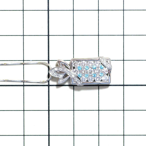 Pt パライバトルマリン ダイヤモンド ペンダントネックレス 0.12ct D1.23ct