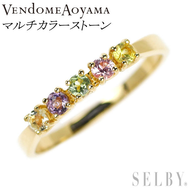 Vendome Aoyama K18YG Multi-Color Stone Ring 