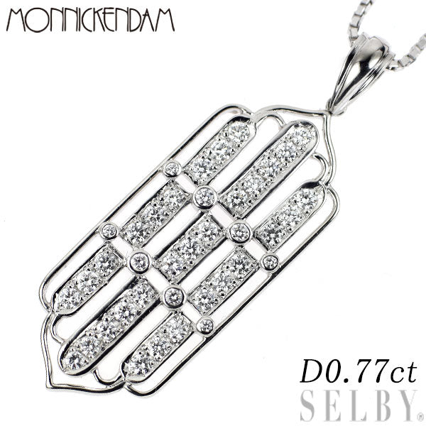 Monnickendam Pt900/Pt850 Diamond Pendant Necklace 0.77ct 