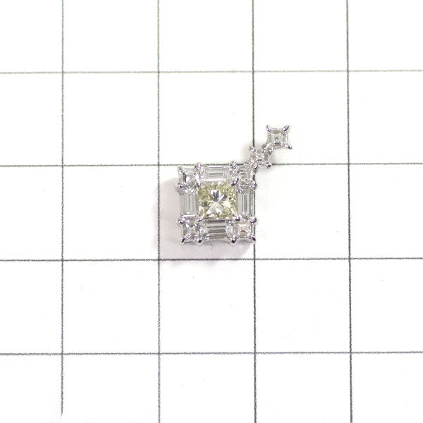 Pt900 Princess Cut Diamond Pendant Top 0.348ct D0.57ct 