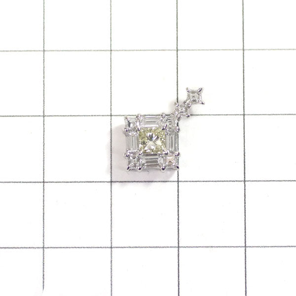 Pt900 プリンセスカット ダイヤモンド ペンダントトップ 0.348ct D0.57ct