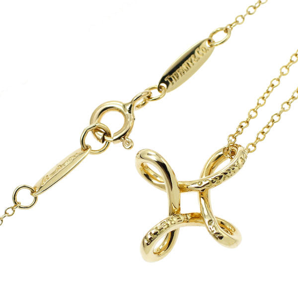 Tiffany K18YG pendant necklace infinity cross 