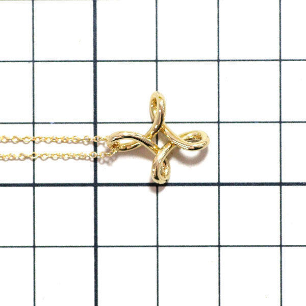 Tiffany K18YG pendant necklace infinity cross 