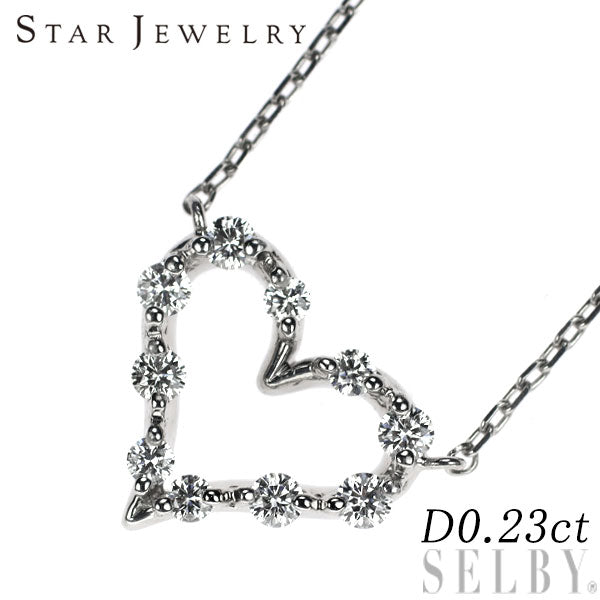 Star Jewelry Pt950 Diamond Necklace 0.23ct Heart 