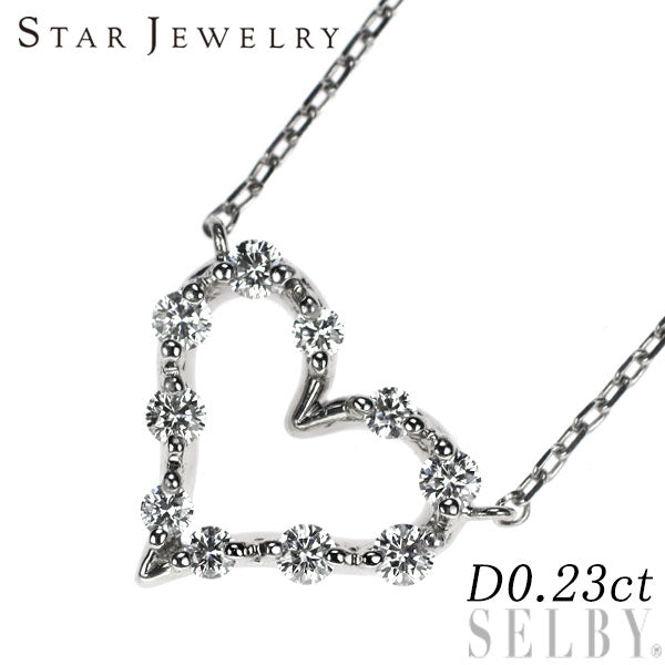 スタージュエリー Pt950 ダイヤモンド ネックレス 0.23ct ハート