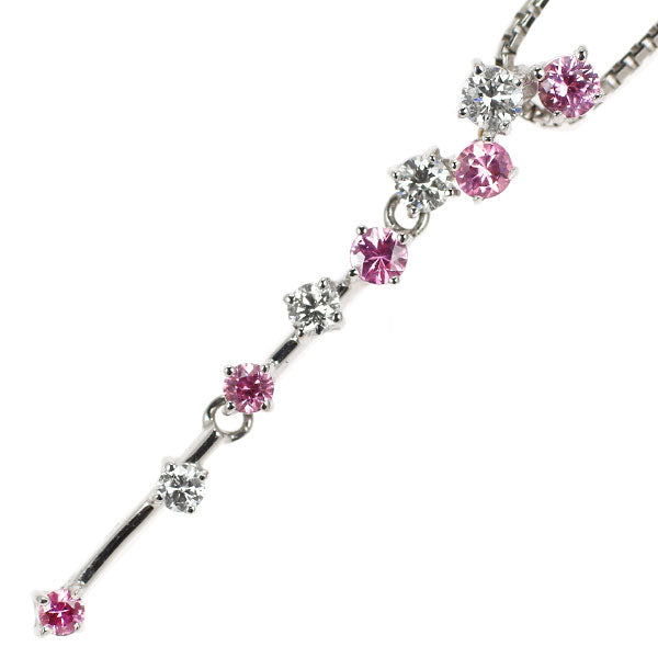 Tasaki Pearl K18WG Pink Sapphire Diamond Pendant Necklace D0.16ct 