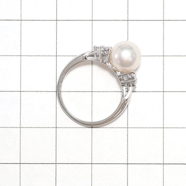 Mikimoto Pt950 Akoya pearl diamond ring diameter approx. 8.4mm 