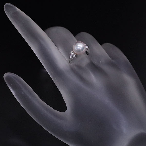 Mikimoto Pt950 Akoya pearl diamond ring diameter approx. 8.4mm 