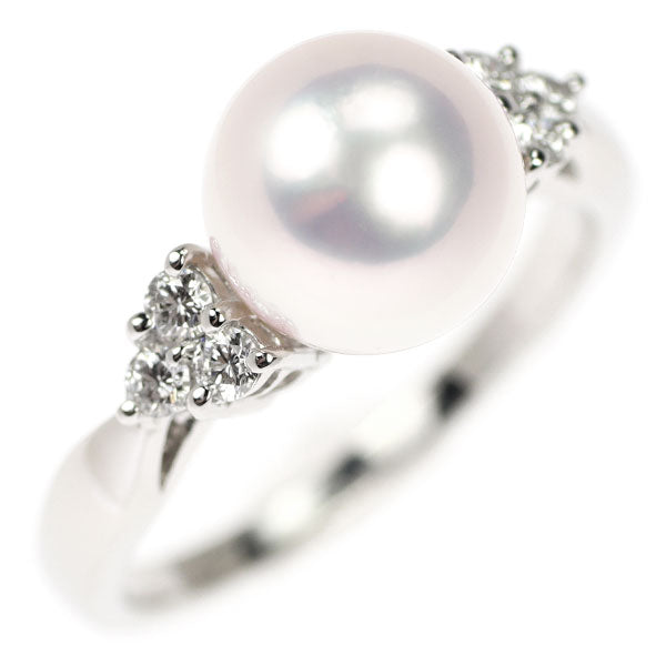 Mikimoto Pt950 Akoya pearl diamond ring diameter approx. 8.4mm 