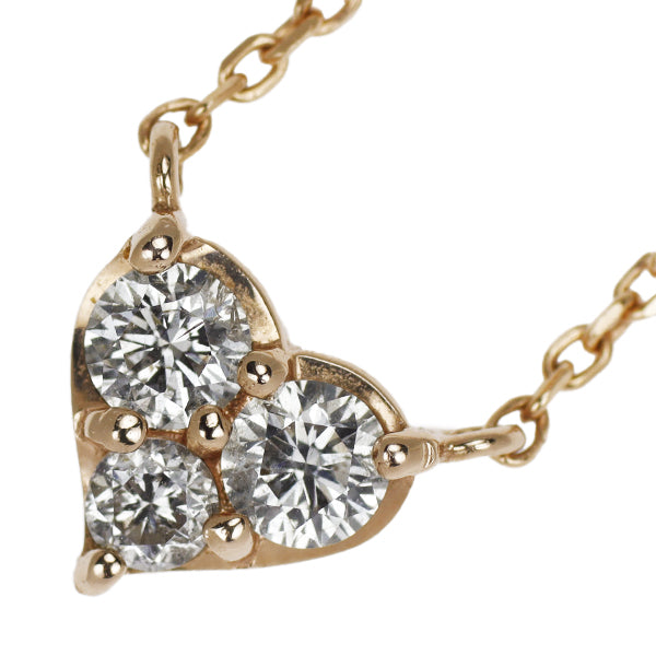 Vendome Aoyama K18PG Diamond Necklace 0.22ct Heart 