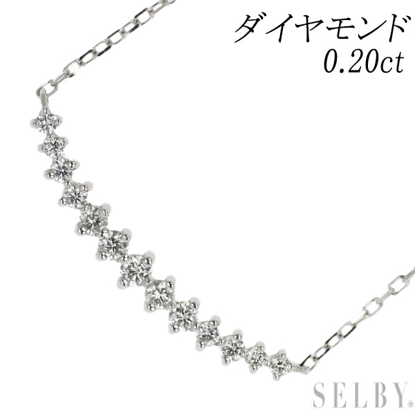K18WG Diamond Necklace 0.20ct 