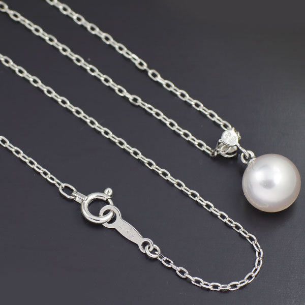 MIKIMOTO K18WG Akoya pearl diamond pendant necklace, diameter approx. 8.2mm 