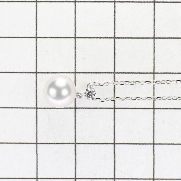 ミキモト K18WG アコヤ真珠 ダイヤモンド ペンダントネックレス 径約8.2mm