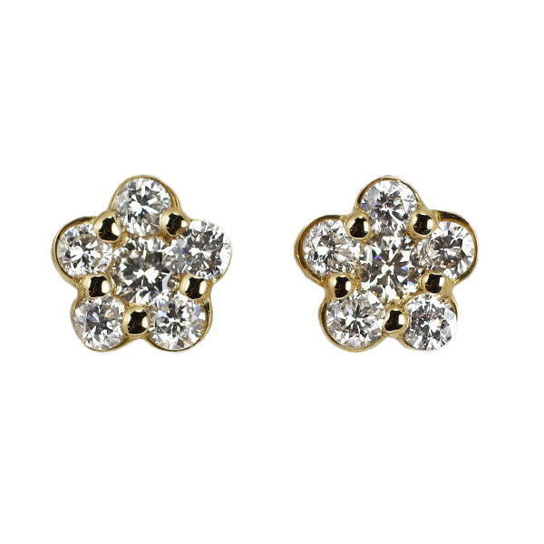 Ponte Vecchio K18YG Diamond Earrings 0.26ct Flower 