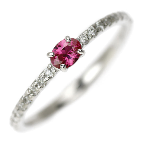 Pt900 Ruby Diamond Ring 0.17ct D0.14ct 