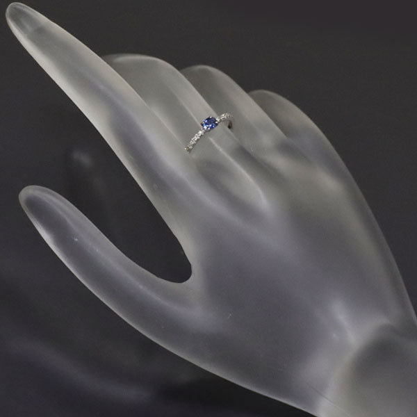 Pt900 Sapphire Ring 0.17ct D0.14ct 