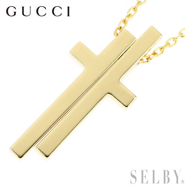 Gucci K18YG Pendant Necklace Separate Cross 