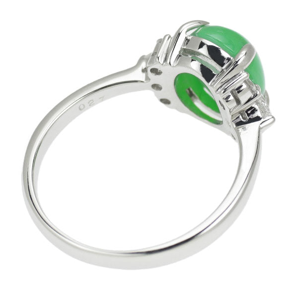 Pt950 Jade Diamond Ring 2.823ct D0.27ct 