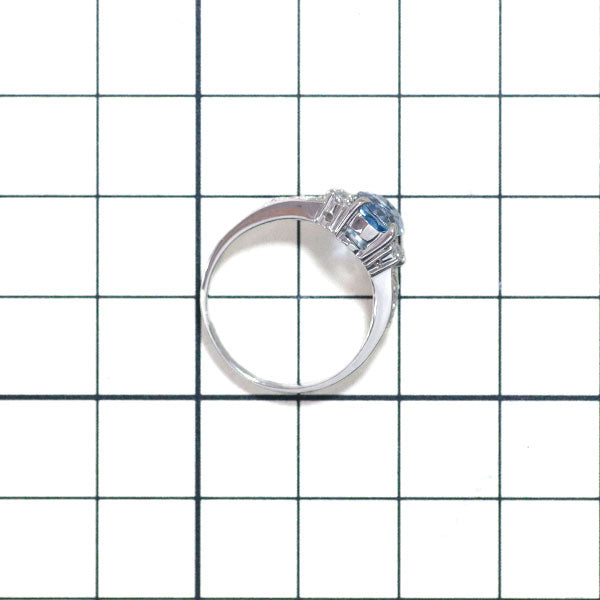 Pt900 アクアマリン ダイヤモンド リング 1.22ct D0.23ct