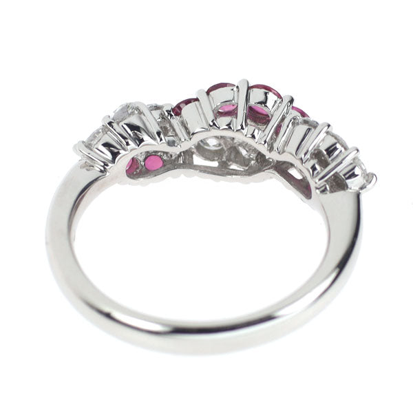 Pt900 Ruby Diamond Ring 0.72ct D0.56ct 