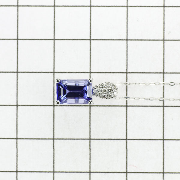 GSTV Pt950 Tanzanite Diamond Pendant Necklace 3.133ct D0.10ct 