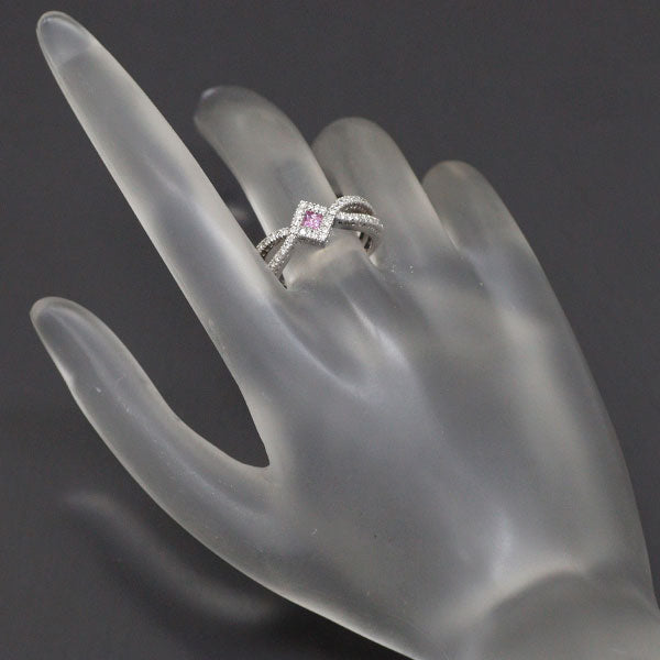 K18WG Pink Sapphire Diamond Ring 0.30 D0.19ct 