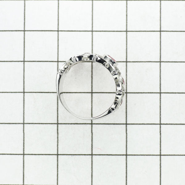 Pt900 ルビー ダイヤモンド リング 0.75ct D0.32ct