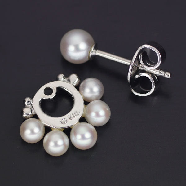 MIKIMOTO K18WG Akoya pearl jacket earrings, single, one ear only 