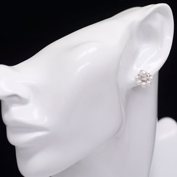 MIKIMOTO K18WG Akoya pearl jacket earrings, single, one ear only 