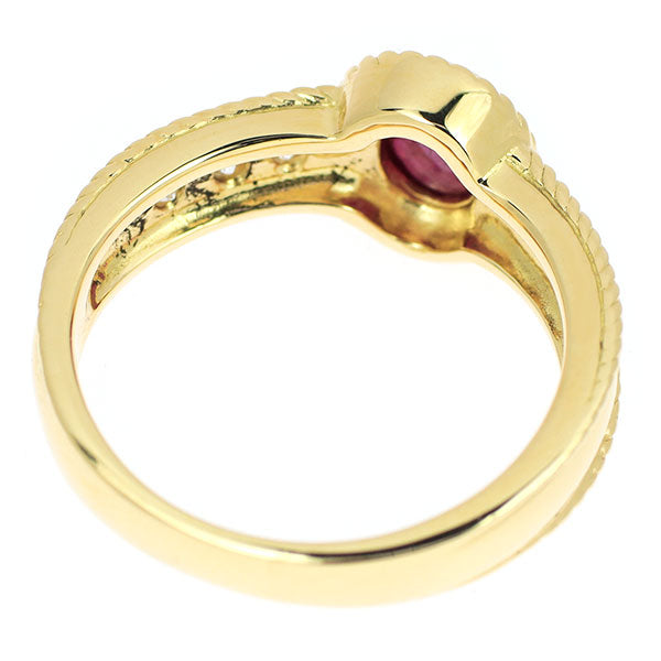 K18YG Ruby Diamond Ring 1.13ct D0.08ct 