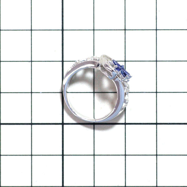 K18WG Kite Cut Sapphire Diamond Ring Star Moon 