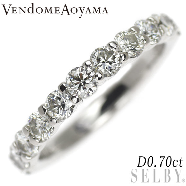 Vendome Aoyama Pt950 Diamond Ring 0.70ct Half Eternity 