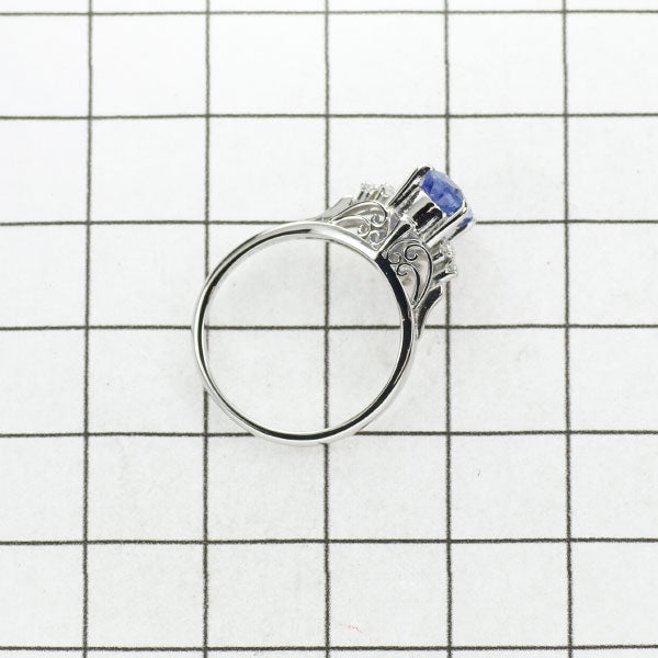 Pt900 Sapphire Diamond Ring 1.46ct D0.11ct 