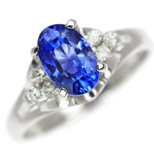 Pt900 Sapphire Diamond Ring 1.46ct D0.11ct 