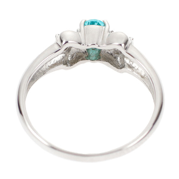 Pt900 Brazilian Paraiba Tourmaline Diamond Ring 0.18ct D0.04ct 