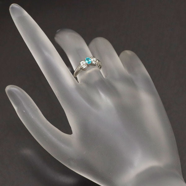 Pt900 Brazilian Paraiba Tourmaline Diamond Ring 0.18ct D0.04ct 