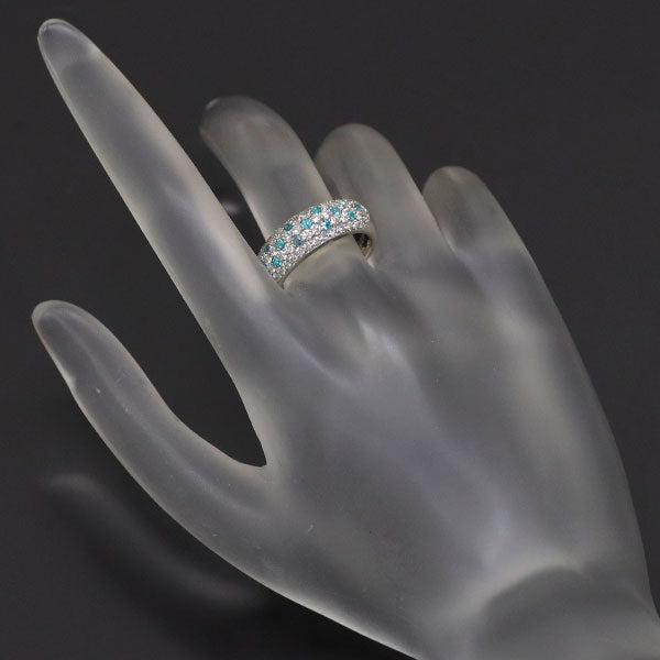 Rare Pt900 Paraiba Tourmaline Diamond Ring 0.24ct D0.88ct 